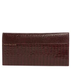 NWT Smythson of Bond Street Mara Slim Travel Passport Wallet - Winter Berry